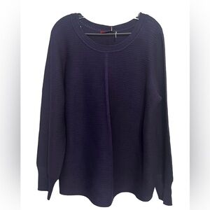 Red NWT purple ribbed long sleeve scoop neck sweater